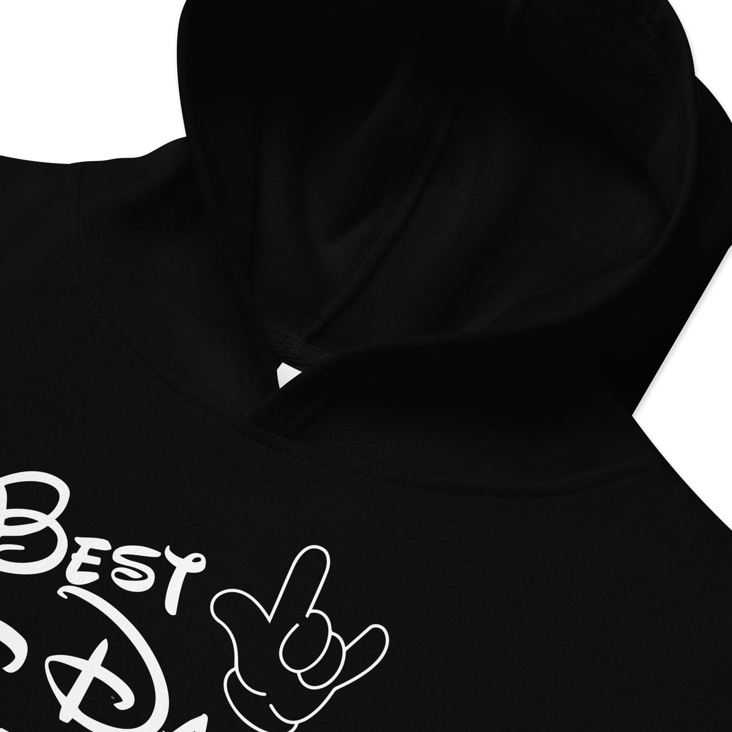 Best Day Ever! Disney-inspired Font Kids fleece hoodie with ASL 'I Love You' Hand-Unique & Comfortable