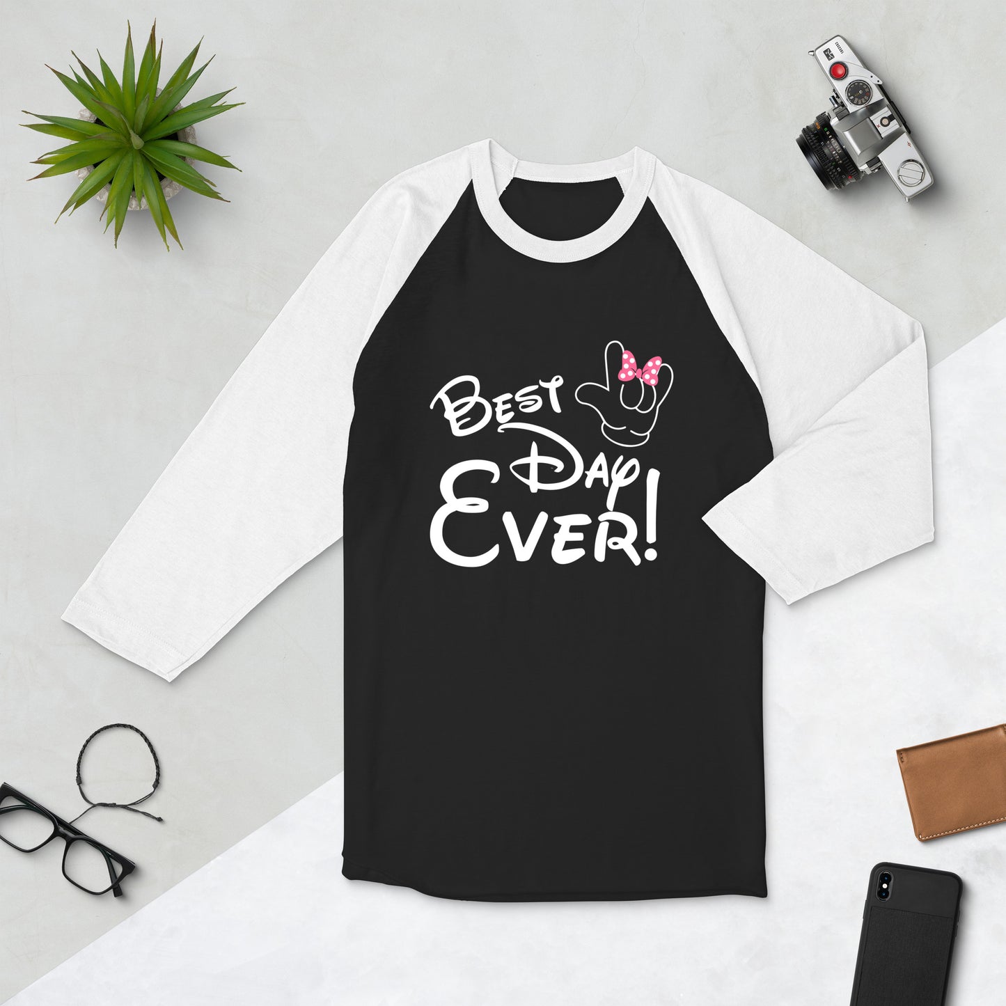 Best Day Ever Disney inspired ASL I LOVE YOU 3/4 sleeve raglan shirt