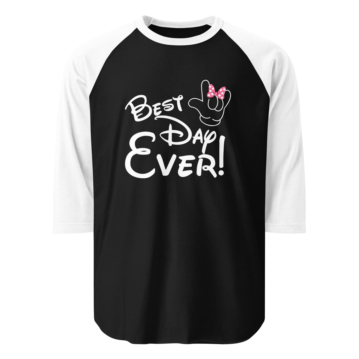 Best Day Ever Disney inspired ASL I LOVE YOU 3/4 sleeve raglan shirt