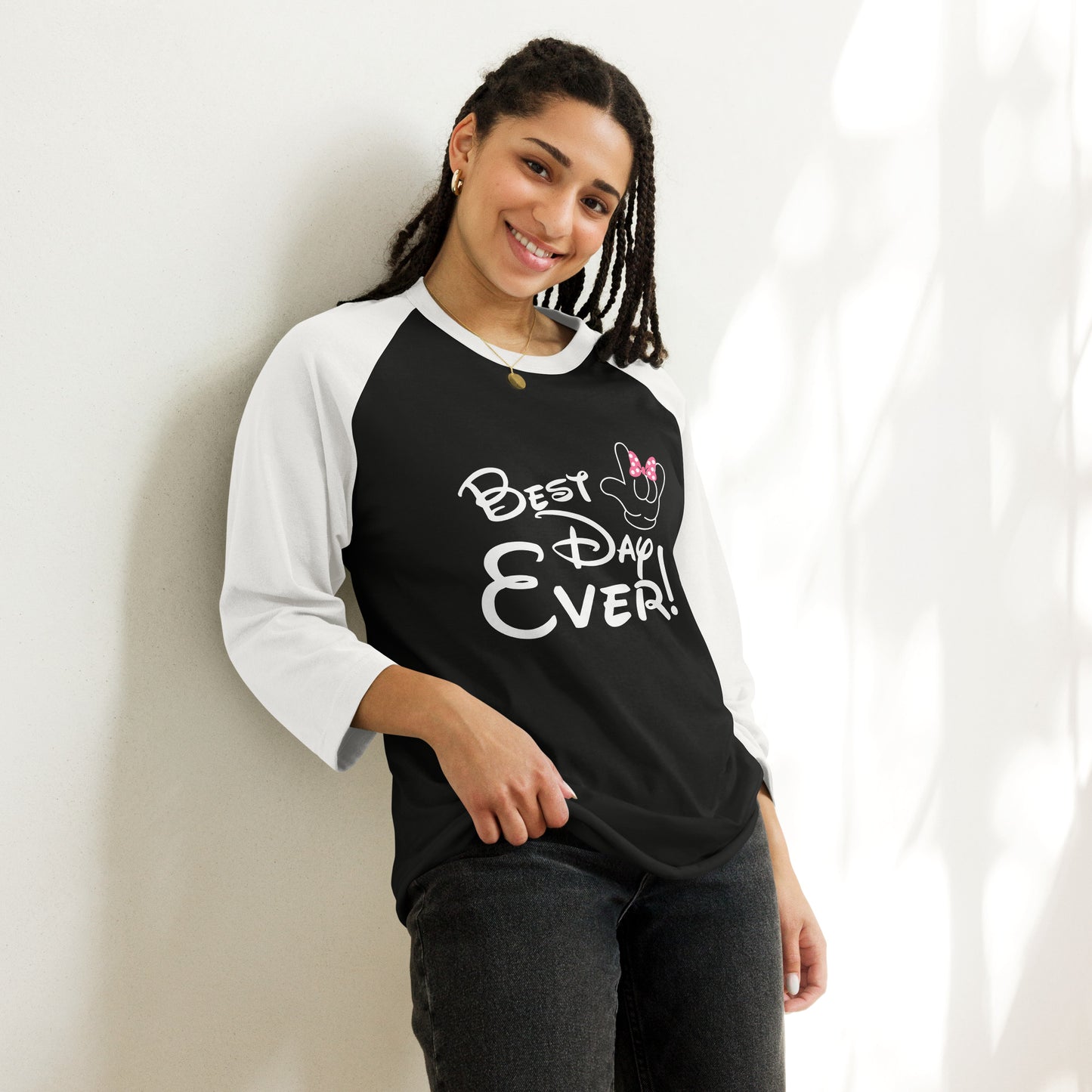 Best Day Ever Disney inspired ASL I LOVE YOU 3/4 sleeve raglan shirt