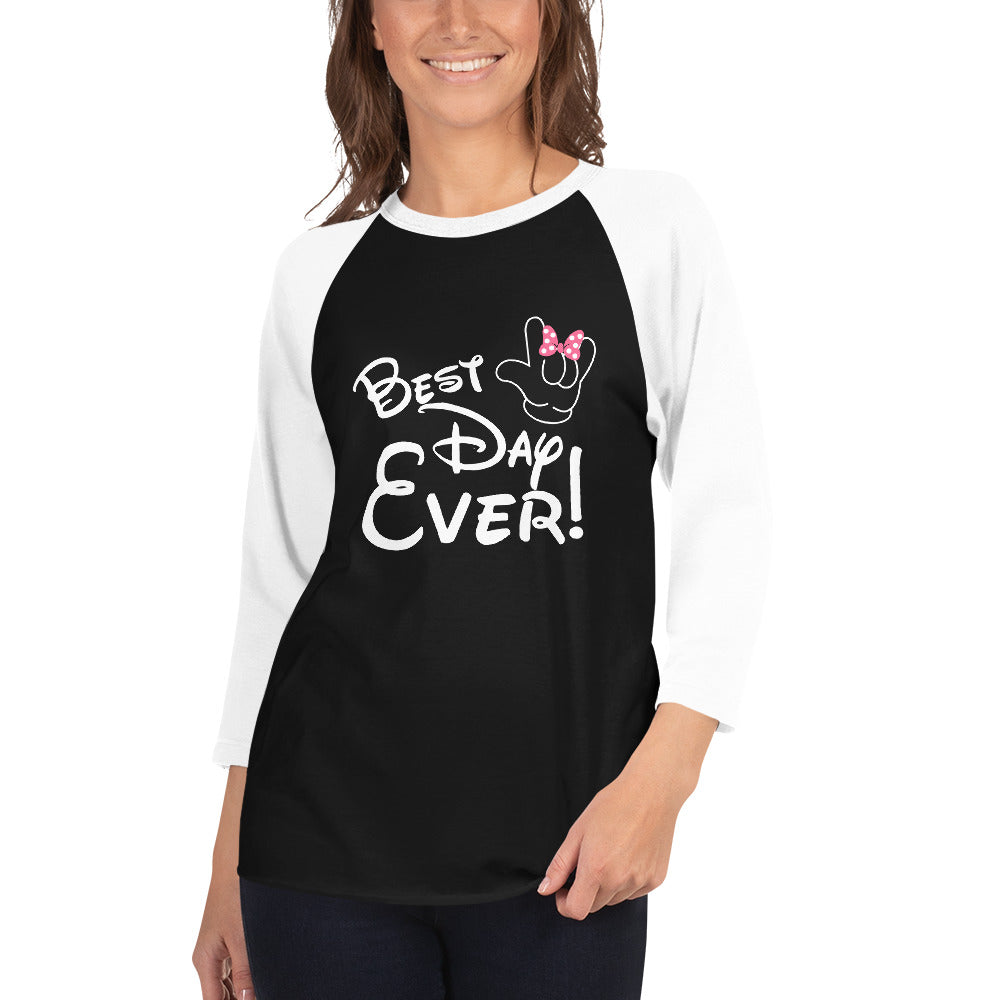 Best Day Ever Disney inspired ASL I LOVE YOU 3/4 sleeve raglan shirt