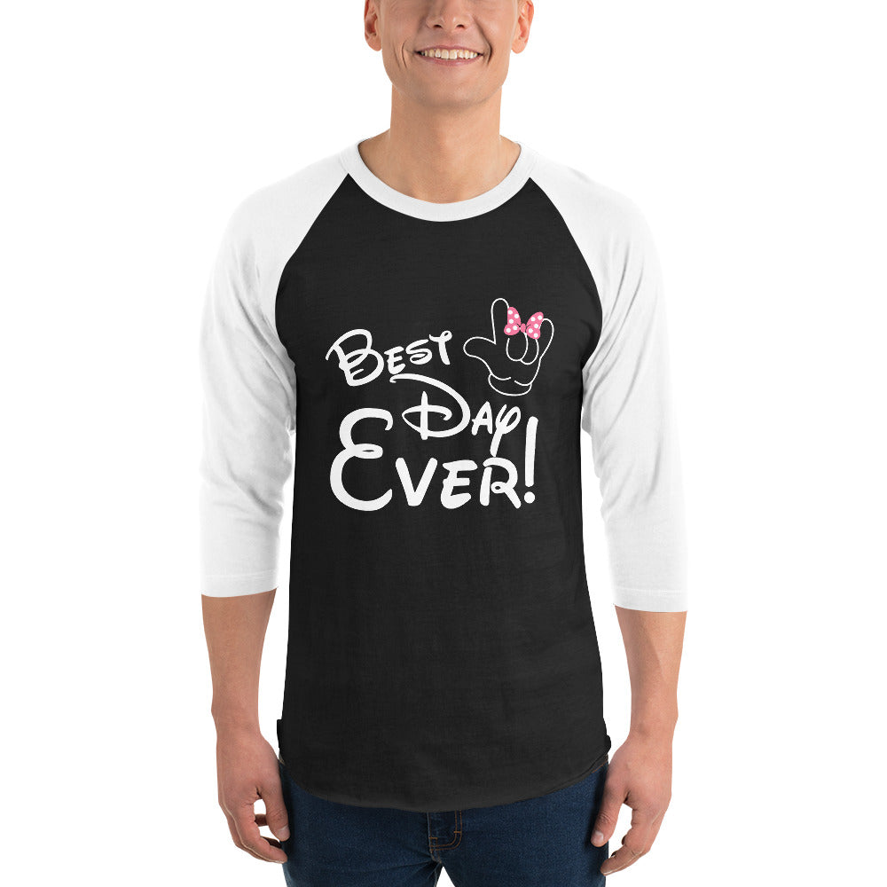 Best Day Ever Disney inspired ASL I LOVE YOU 3/4 sleeve raglan shirt