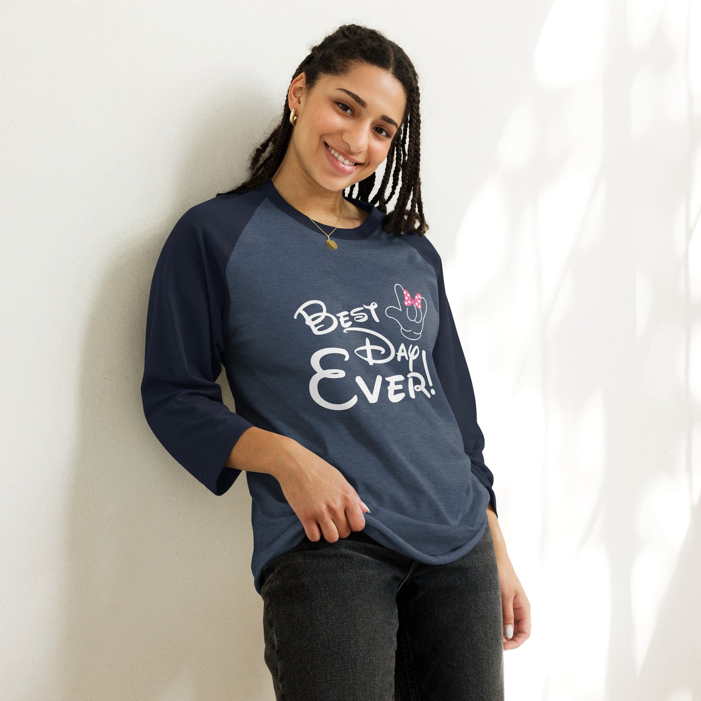 Best Day Ever Disney inspired ASL I LOVE YOU 3/4 sleeve raglan shirt