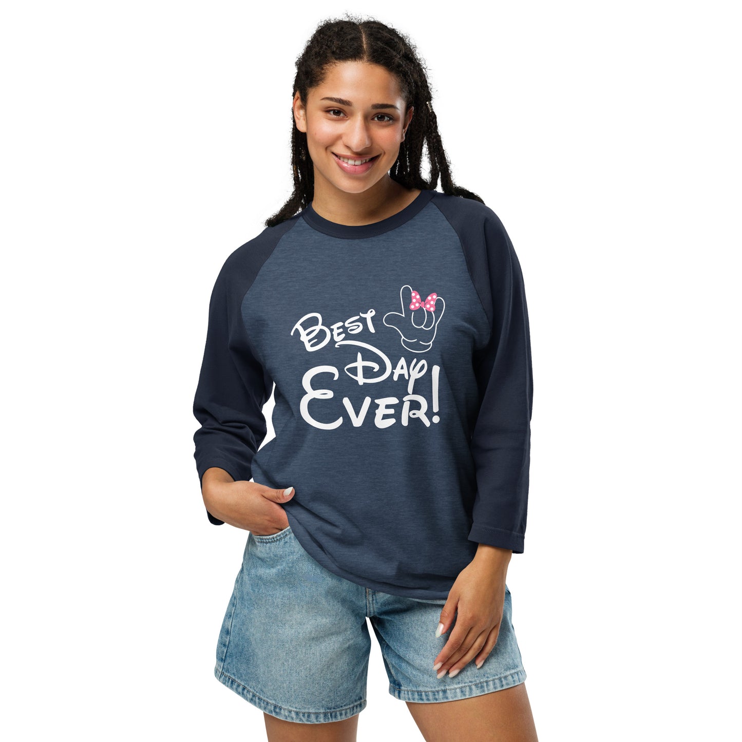 Best Day Ever Disney inspired ASL I LOVE YOU 3/4 sleeve raglan shirt