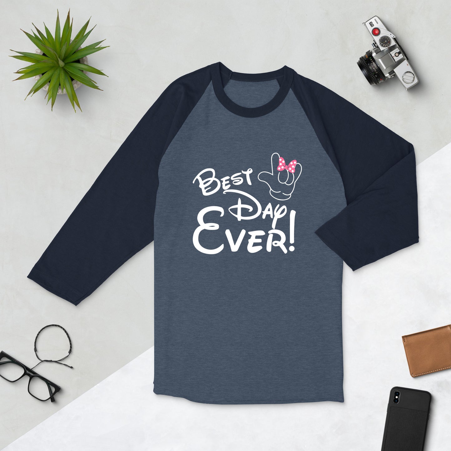 Best Day Ever Disney inspired ASL I LOVE YOU 3/4 sleeve raglan shirt