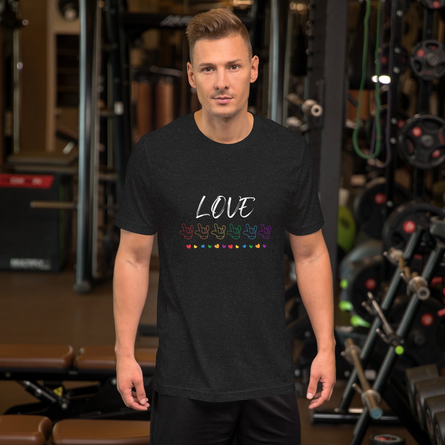 Love ASL “I love you” rainbow Unisex t-shirt