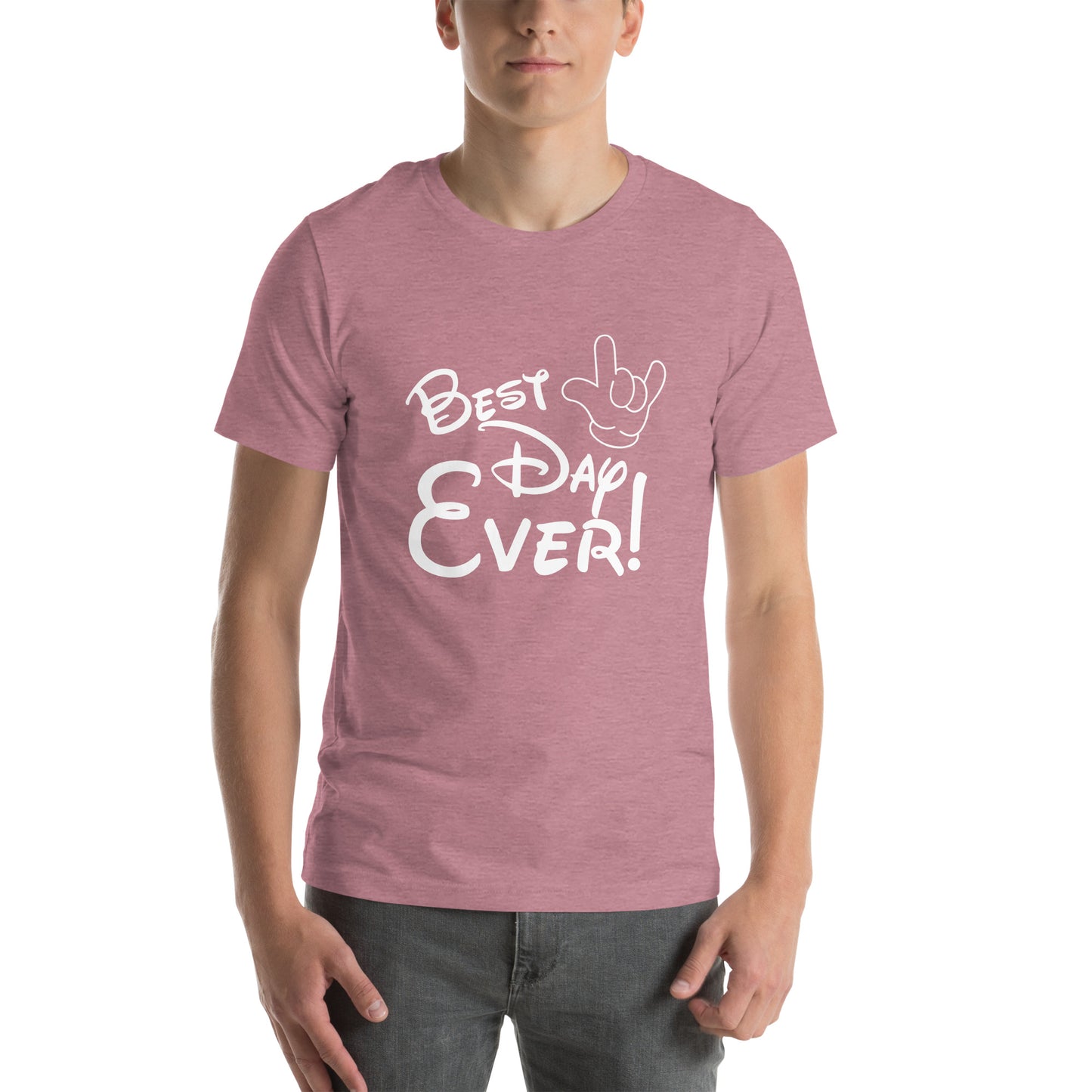 Best Day Ever! Disney-inspired Font Unisex t-shirt with ASL 'I Love You' Hand- Unique & Comfortable